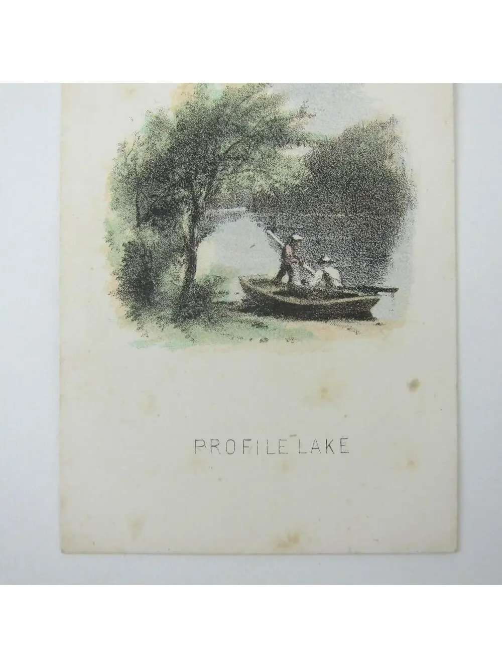 Color Lithograph Print Winter Landscape Snow House & Trees Bitter Cold Antique